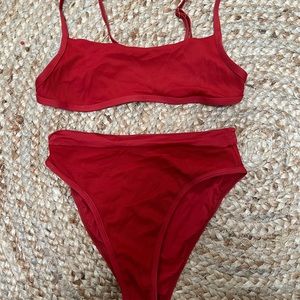 L*Space Gemma top + French bottoms red bikini